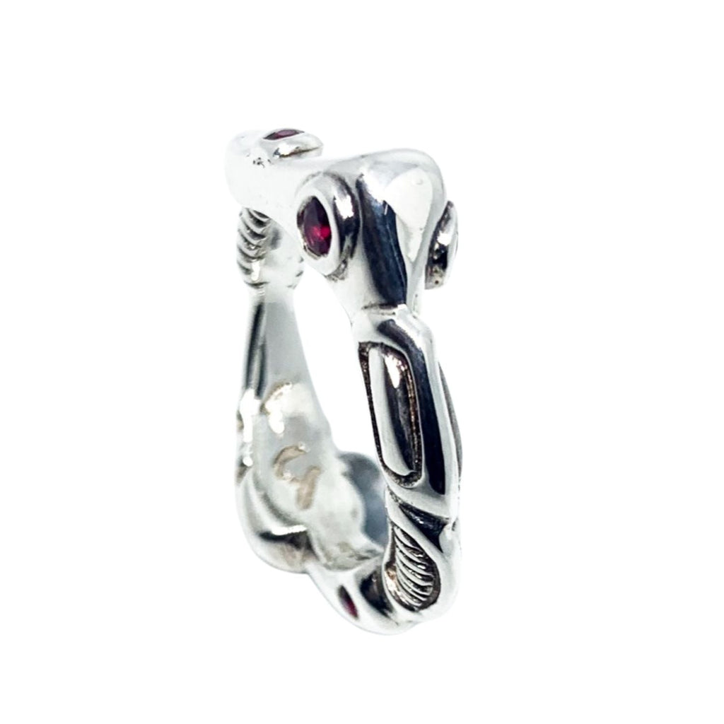 Statement Ring – Sculptural Sterling Silver Design by Tg-Jewellery By Tamara Gervasio (organic-matter-ring-sterling-silver-925-with-cubic-zirconia-sapphire-or-ruby)
