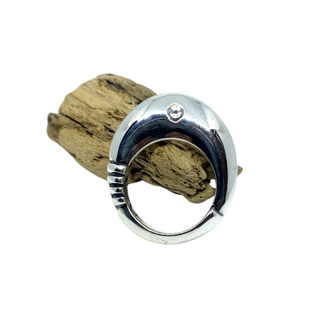 Statement Ring – Bold Sculptural Design in Sterling Silver by Tg-Jewellery By Tamara Gervasio (fountain-ring-sterling-silver-925-with-rubies-or-cubic-zirconia)