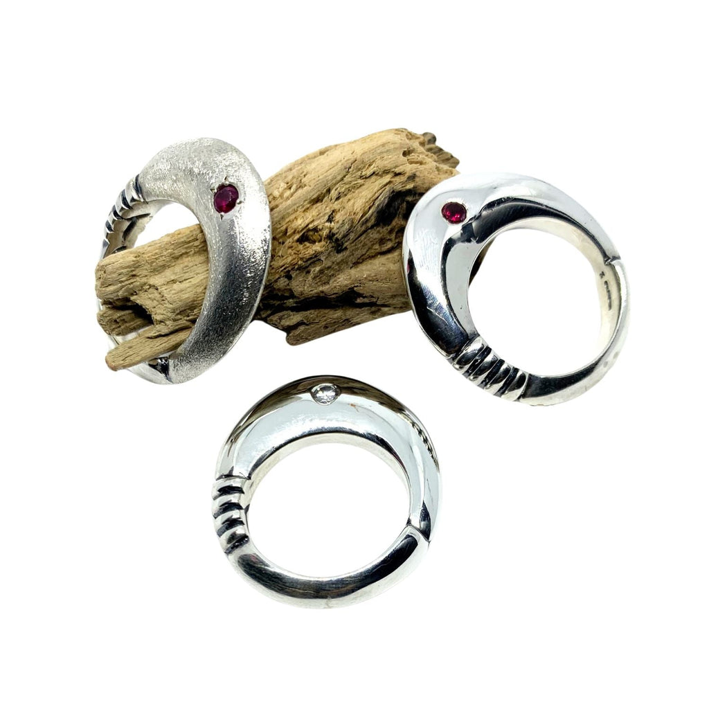 Statement Ring – Bold Sculptural Design in Sterling Silver by Tg-Jewellery By Tamara Gervasio (fountain-ring-sterling-silver-925-with-rubies-or-cubic-zirconia)