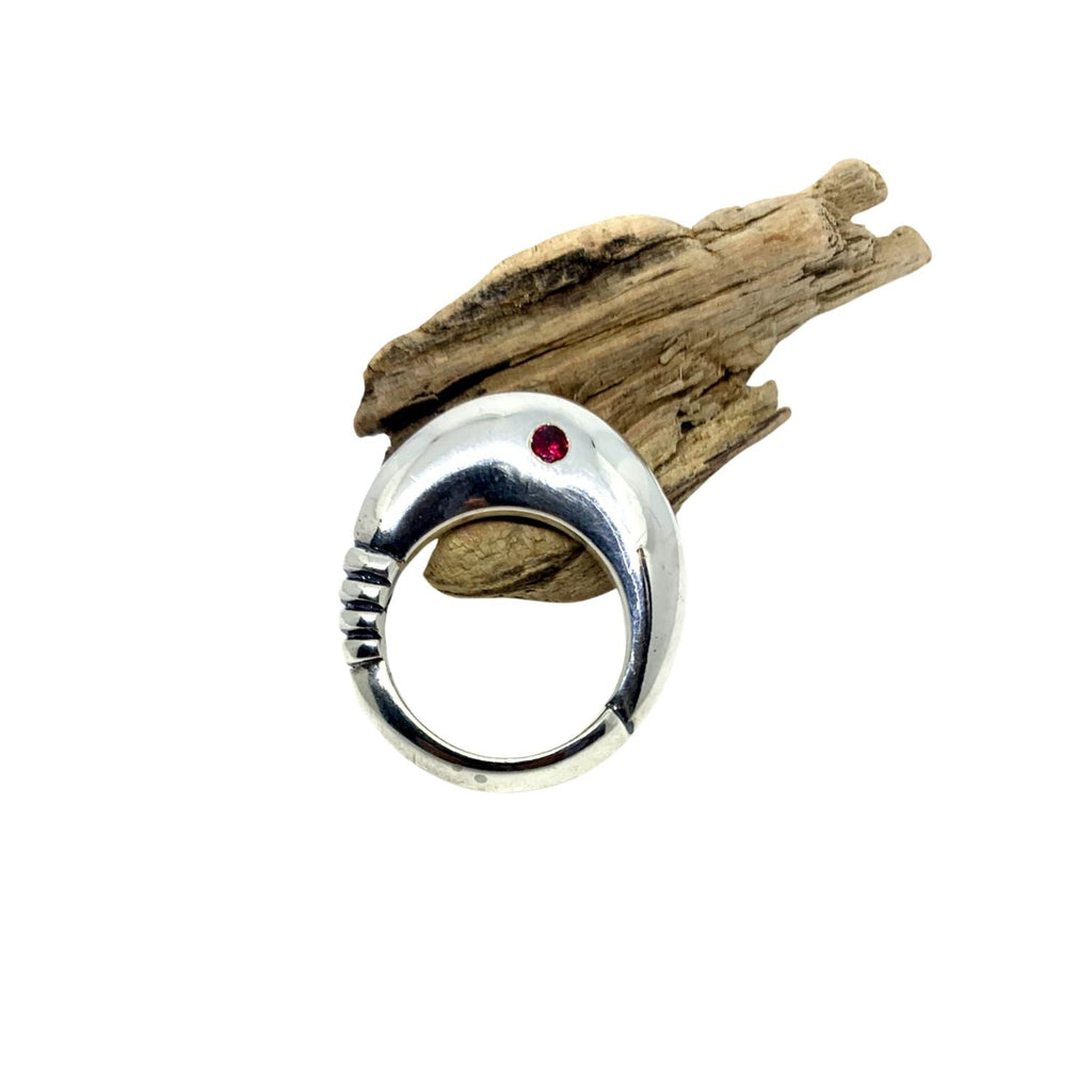 Statement Ring – Bold Sculptural Design in Sterling Silver by Tg-Jewellery By Tamara Gervasio (fountain-ring-sterling-silver-925-with-rubies-or-cubic-zirconia)