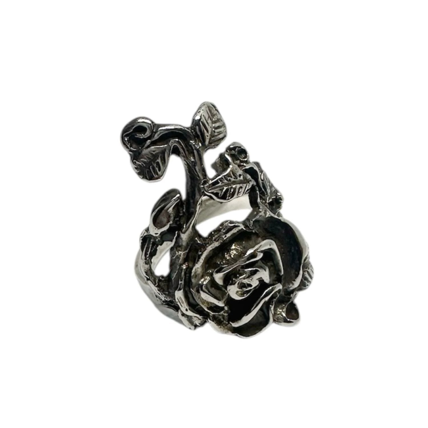 Gothic Sterling Silver Ring – Handcrafted Rose Statement Piece by Tg-Jewellery By Tamara Gervasio (rosa-gothic-ring-handcrafted-sterling-silver-sculpture)