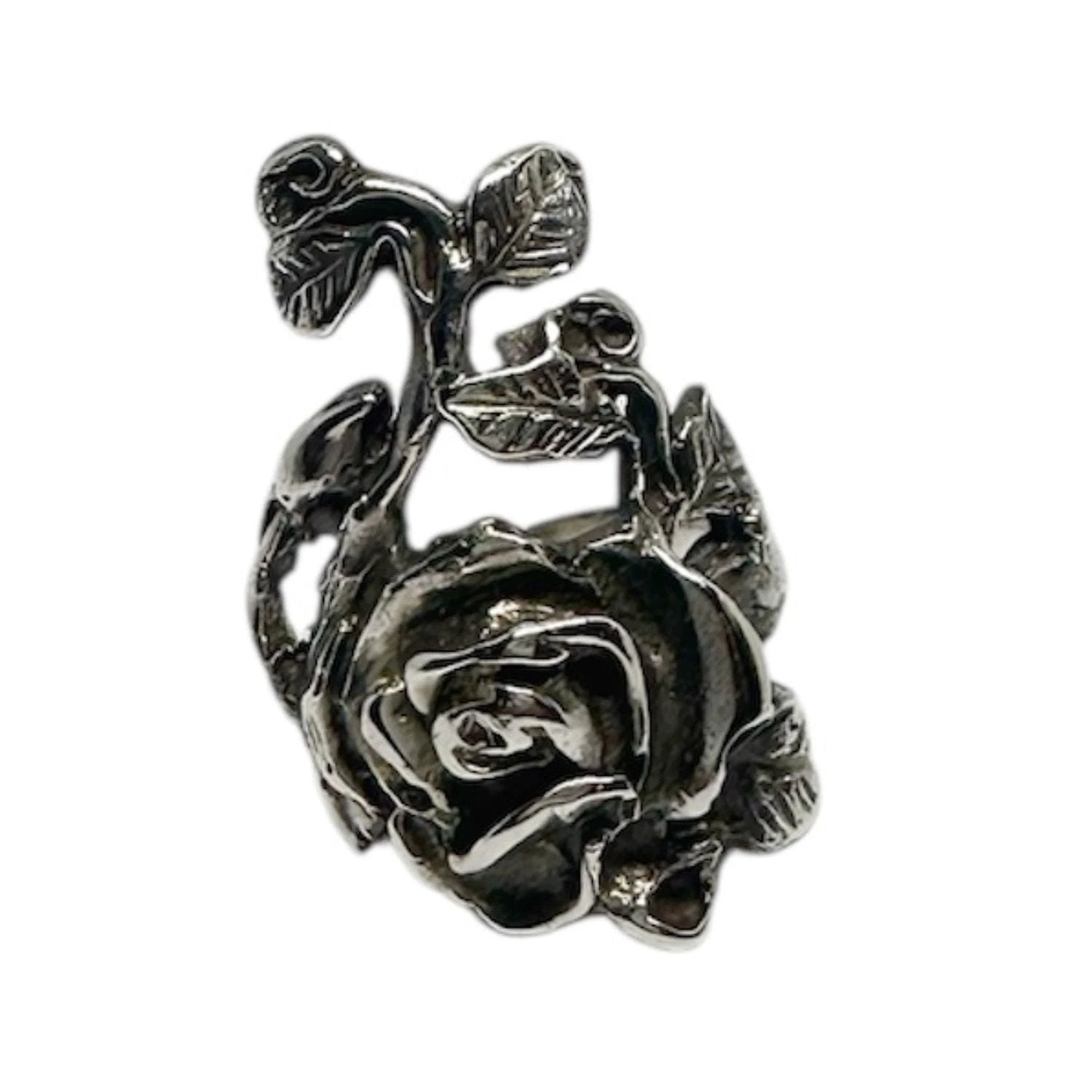 Gothic Sterling Silver Ring – Handcrafted Rose Statement Piece by Tg-Jewellery By Tamara Gervasio (rosa-gothic-ring-handcrafted-sterling-silver-sculpture)