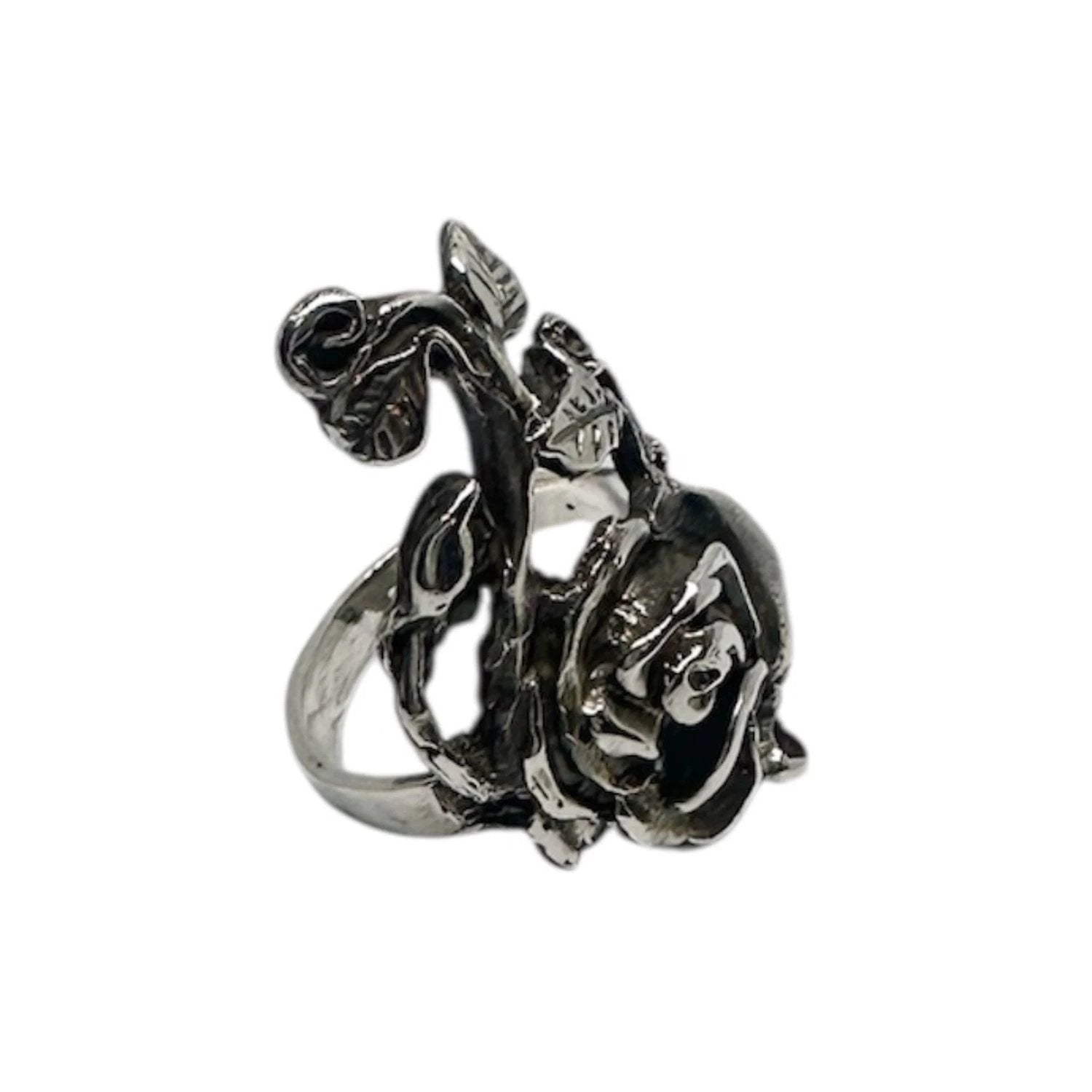 Gothic Sterling Silver Ring – Handcrafted Rose Statement Piece by Tg-Jewellery By Tamara Gervasio (rosa-gothic-ring-handcrafted-sterling-silver-sculpture)
