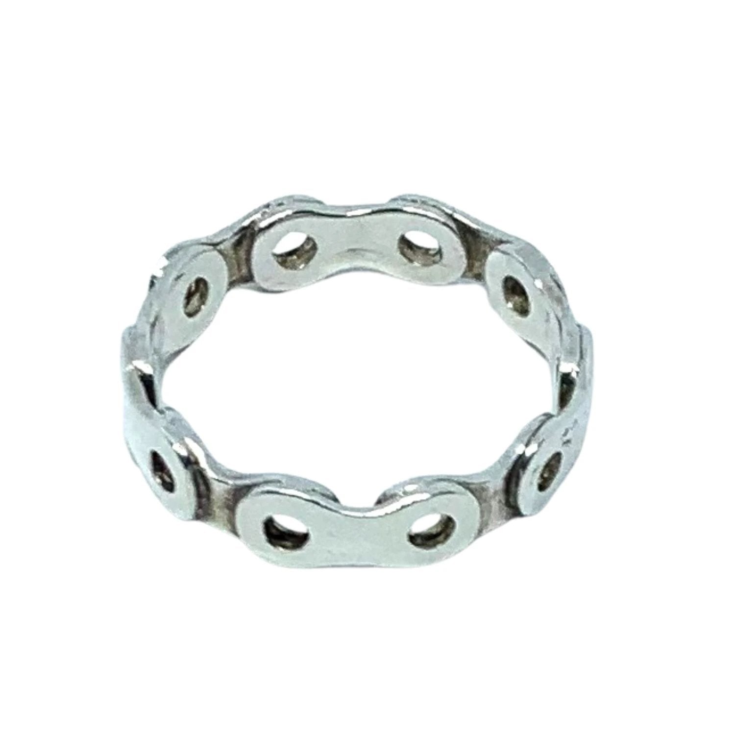 Sterling Silver Biker Ring – Handcrafted Motorcycle Chain Band by Tg-Jewellery By Tamara Gervasio (bikers-band-ring-unisex-men-s-sterling-silver-motorcycle-chain-band)