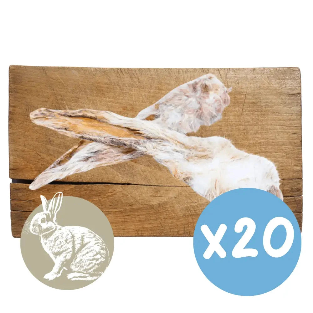 Rabbit Ears for Dogs – Natural Chews with Fur (1kg Pack) by The Pets Larder (rabbit-ear-with-fur-natural-meat-chew-for-dogs)