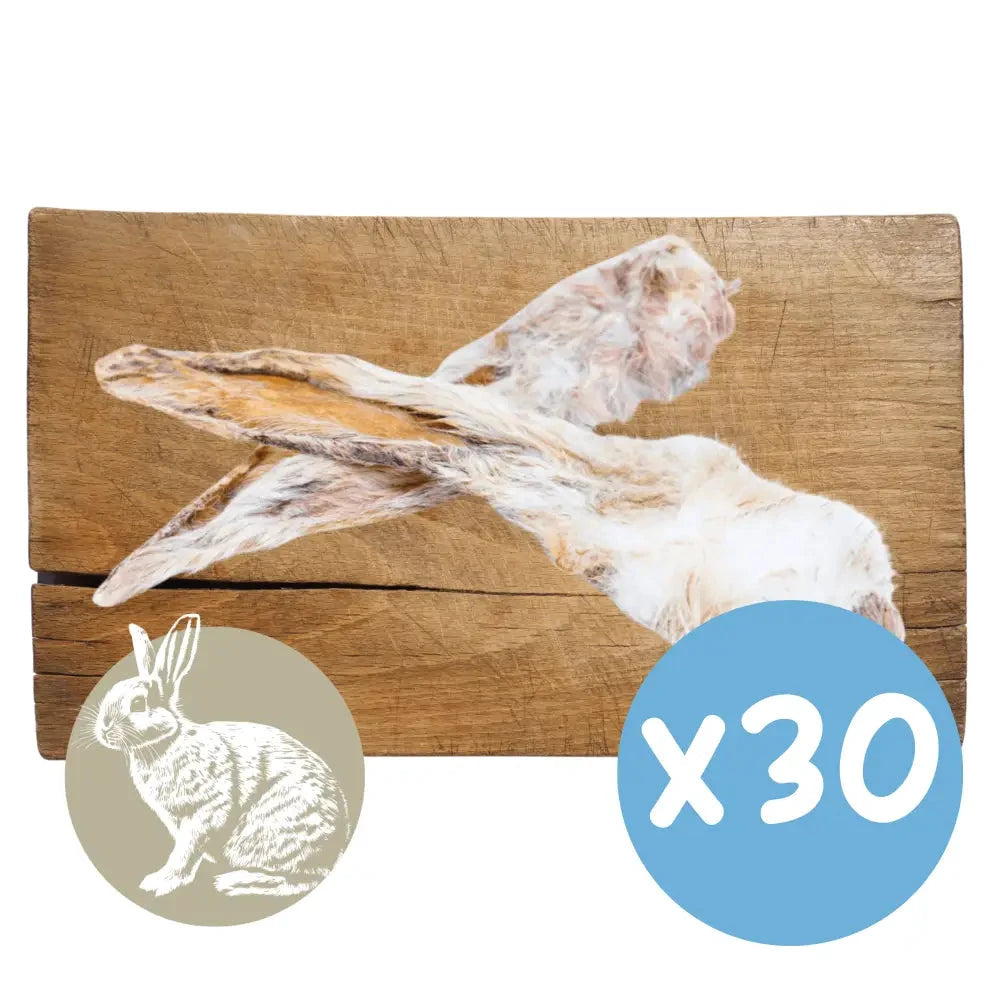 Rabbit Ears for Dogs – Natural Chews with Fur (1kg Pack) by The Pets Larder (rabbit-ear-with-fur-natural-meat-chew-for-dogs)