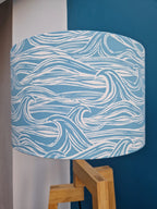 Coastal Lampshade – Handcrafted Wave Design, 40cm by Sailing Sea Shades (large-wave-lampshade)