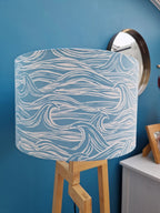Coastal Lampshade – Handcrafted Wave Design, 40cm by Sailing Sea Shades (large-wave-lampshade)
