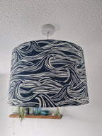 Coastal Lampshade – Handcrafted Wave Design, 40cm by Sailing Sea Shades (large-wave-lampshade)