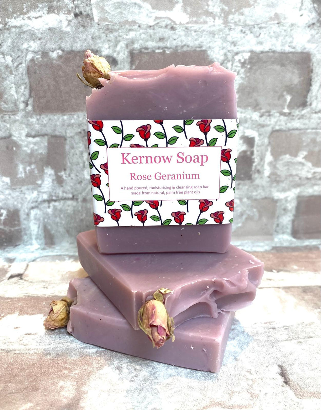 Rose Geranium Soap – Handcrafted with Shea Butter by Kernow Soap (rose-geranium-soap)