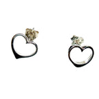 Heart Stud Earrings - Handcrafted Sterling Silver with Gold Options by Tg-Jewellery By Tamara Gervasio (heart-stud-earrings-sterling-silver-custom-gold-options)