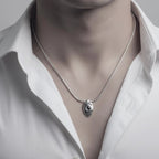 Sterling Silver Necklace – Eclipse Eye Design with Blue Sapphire by Tg-Jewellery By Tamara Gervasio (eclipse-eye-unique-necklace-sterling-silver-blue-sapphire)