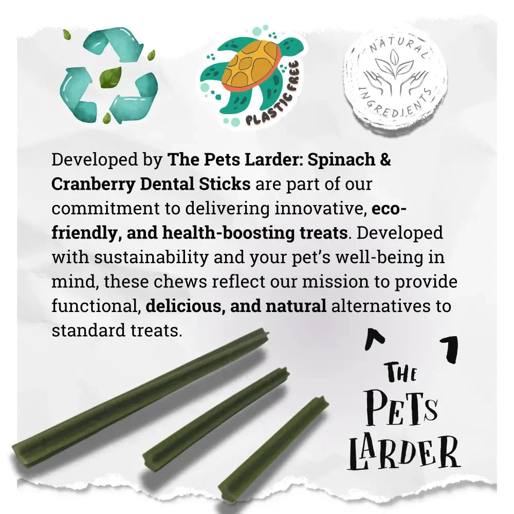 Spinach and Cranberry Chew Stick Grain Free for Dogs | The Pets Larder by The Pets Larder (spinach-cranberry-chew-stick-vegetable-chew-for-dogs)