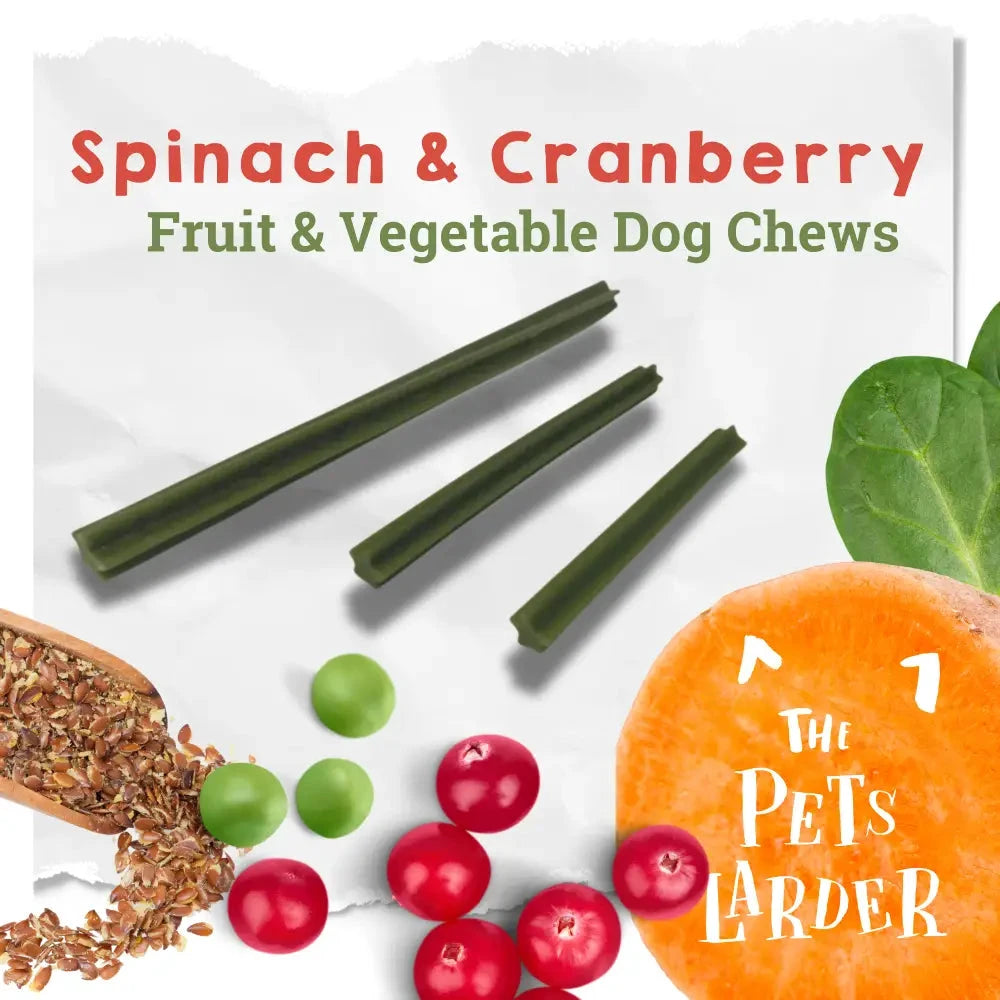 Spinach and Cranberry Chew Stick Grain Free for Dogs | The Pets Larder by The Pets Larder (spinach-cranberry-chew-stick-vegetable-chew-for-dogs)