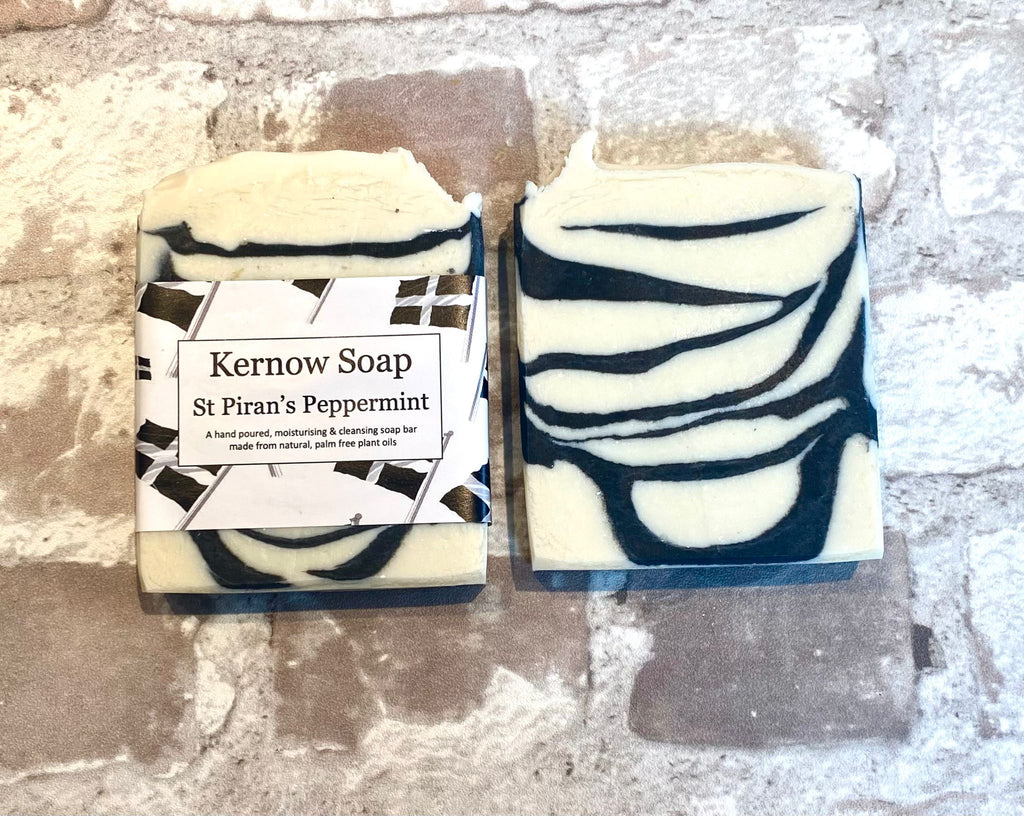 Peppermint Soap – Handmade Invigorating Bar with Menthol by Kernow Soap (st-pirans-peppermint-soap)