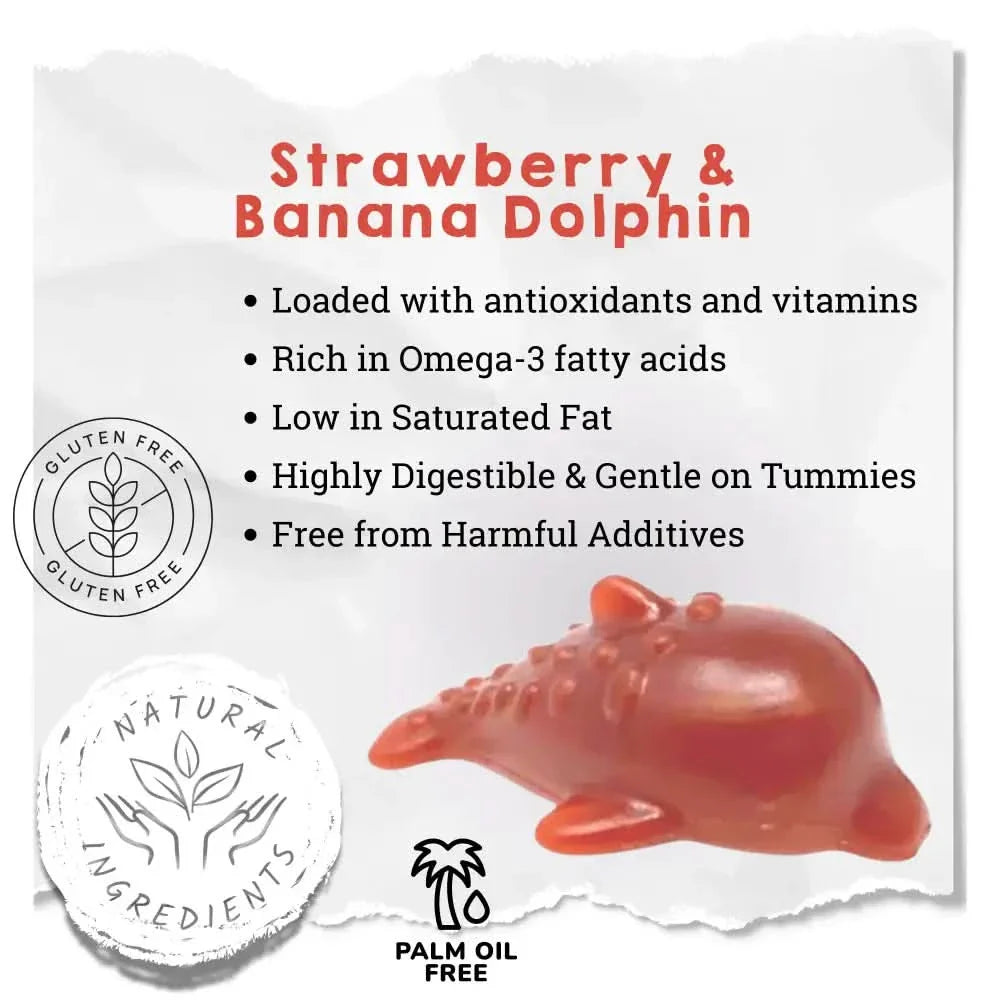 Strawberry Banana Dolphin Vegetable Dog Chew | The Pets Larder by The Pets Larder (strawberry-banana-dolphin-vegetable-chew-for-dogs)