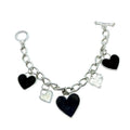 Heart Charm Bracelet – Handcrafted Sterling Silver with Pearl Detail by Tg-Jewellery By Tamara Gervasio (regina-di-cuori-heart-charm-bracelet-sterling-silver)