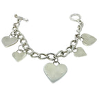 Heart Charm Bracelet – Handcrafted Sterling Silver with Pearl Detail by Tg-Jewellery By Tamara Gervasio (regina-di-cuori-heart-charm-bracelet-sterling-silver)