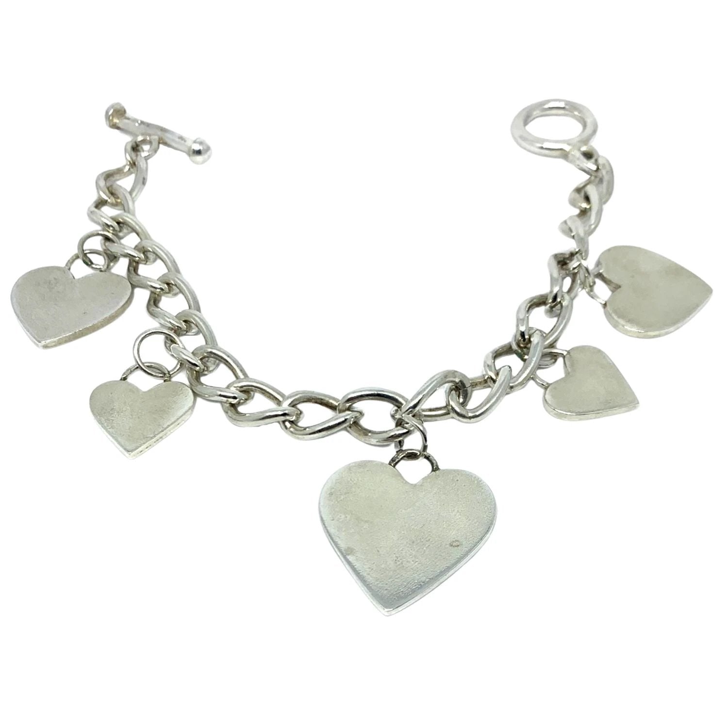 Heart Charm Bracelet – Handcrafted Sterling Silver with Pearl Detail by Tg-Jewellery By Tamara Gervasio (regina-di-cuori-heart-charm-bracelet-sterling-silver)