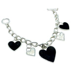 Heart Charm Bracelet – Handcrafted Sterling Silver with Pearl Detail by Tg-Jewellery By Tamara Gervasio (regina-di-cuori-heart-charm-bracelet-sterling-silver)