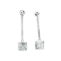 Sterling Silver Drop Earrings – Handcrafted Chain Design by Tg-Jewellery By Tamara Gervasio (square-drop-chain-stud-earrings-sterling-silver-925)