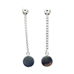 Sterling Silver Drop Earrings - Contemporary Circle Design by Tg-Jewellery By Tamara Gervasio (circle-drop-chain-earrings-sterling-silver-925)