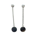 Sterling Silver Drop Earrings - Contemporary Circle Design by Tg-Jewellery By Tamara Gervasio (circle-drop-chain-earrings-sterling-silver-925)