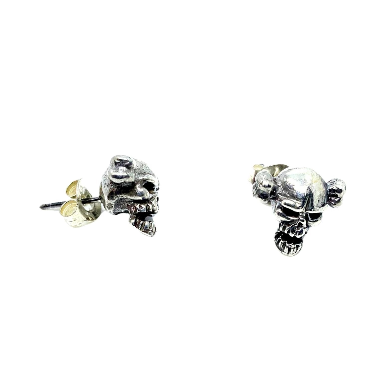 Sterling Silver Skull Earrings – Handcrafted Gothic Studs by Tg-Jewellery By Tamara Gervasio (sterling-silver-skull-bone-stud-earrings-handcrafted-gothic-style)