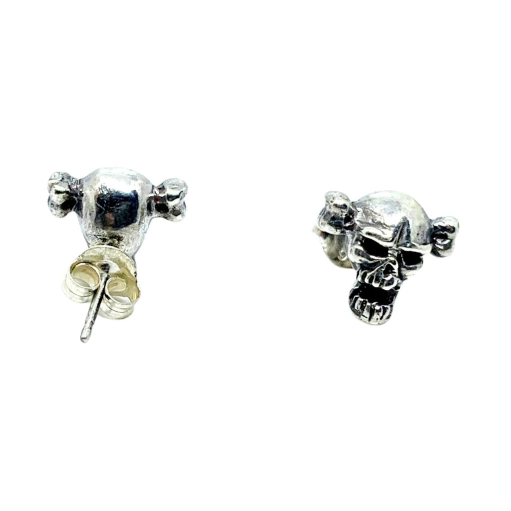 Sterling Silver Skull Earrings – Handcrafted Gothic Studs by Tg-Jewellery By Tamara Gervasio (sterling-silver-skull-bone-stud-earrings-handcrafted-gothic-style)