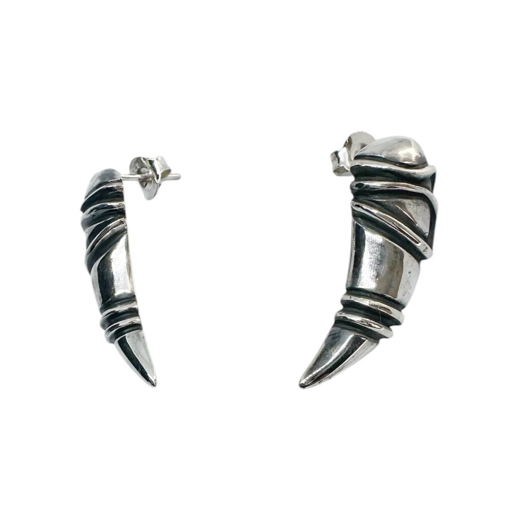 Sculptural Earrings – Bold Sterling Silver Statement Studs by Tg-Jewellery By Tamara Gervasio (eyebrow-stud-earrings-sterling-silver-925)