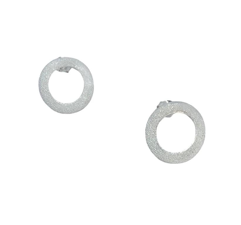 Sterling Silver Stud Earrings – Handmade Circular Design by Tg-Jewellery By Tamara Gervasio (handmade-circular-satin-stud-earrings-925-sterling-silver)