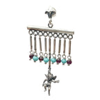 Chandelier Earrings – Sterling Silver Cherub with Garnet & Turquoise by Tg-Jewellery By Tamara Gervasio (sterling-silver-cherub-chandelier-earrings-with-garnet-turquoise-lost-wax-carving)