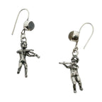 Sterling Silver Earrings – Handcrafted Violin & Flute Cherub Design by Tg-Jewellery By Tamara Gervasio (violin-flute-cherub-earrings-in-sterling-silver-with-cat-s-eye-gemstones-one-of-a-kind)