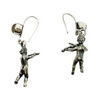 Sterling Silver Earrings – Handcrafted Violin & Flute Cherub Design by Tg-Jewellery By Tamara Gervasio (violin-flute-cherub-earrings-in-sterling-silver-with-cat-s-eye-gemstones-one-of-a-kind)