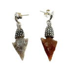Arrowhead Earrings – Handcrafted Sterling Silver with Ancient Stone by Tg-Jewellery By Tamara Gervasio (ancient-arrowhead-dangle-earrings-in-sterling-silver-one-of-a-kind)