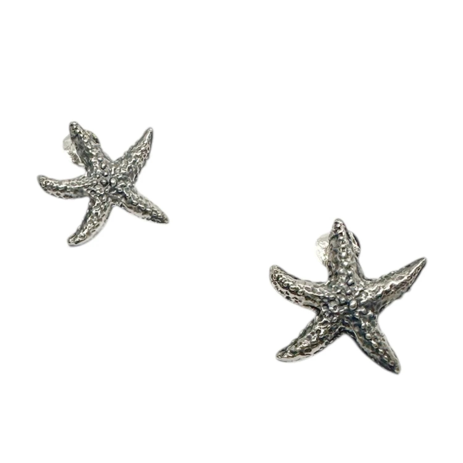 Starfish Earrings – Handcrafted Sterling Silver Ocean Studs by Tg-Jewellery By Tamara Gervasio (starfish-stud-earrings-sterling-silver-925-or-custom-gold)