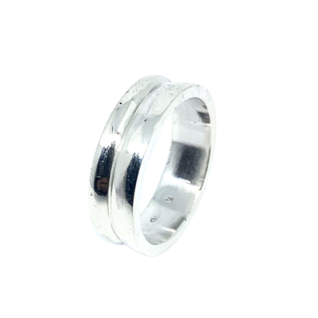 Sterling Silver Band Ring – Handcrafted Wide Band Design by Tg-Jewellery By Tamara Gervasio (sterling-silver-curved-band-ring-handmade-lost-wax-carving-one-of-a-kind)