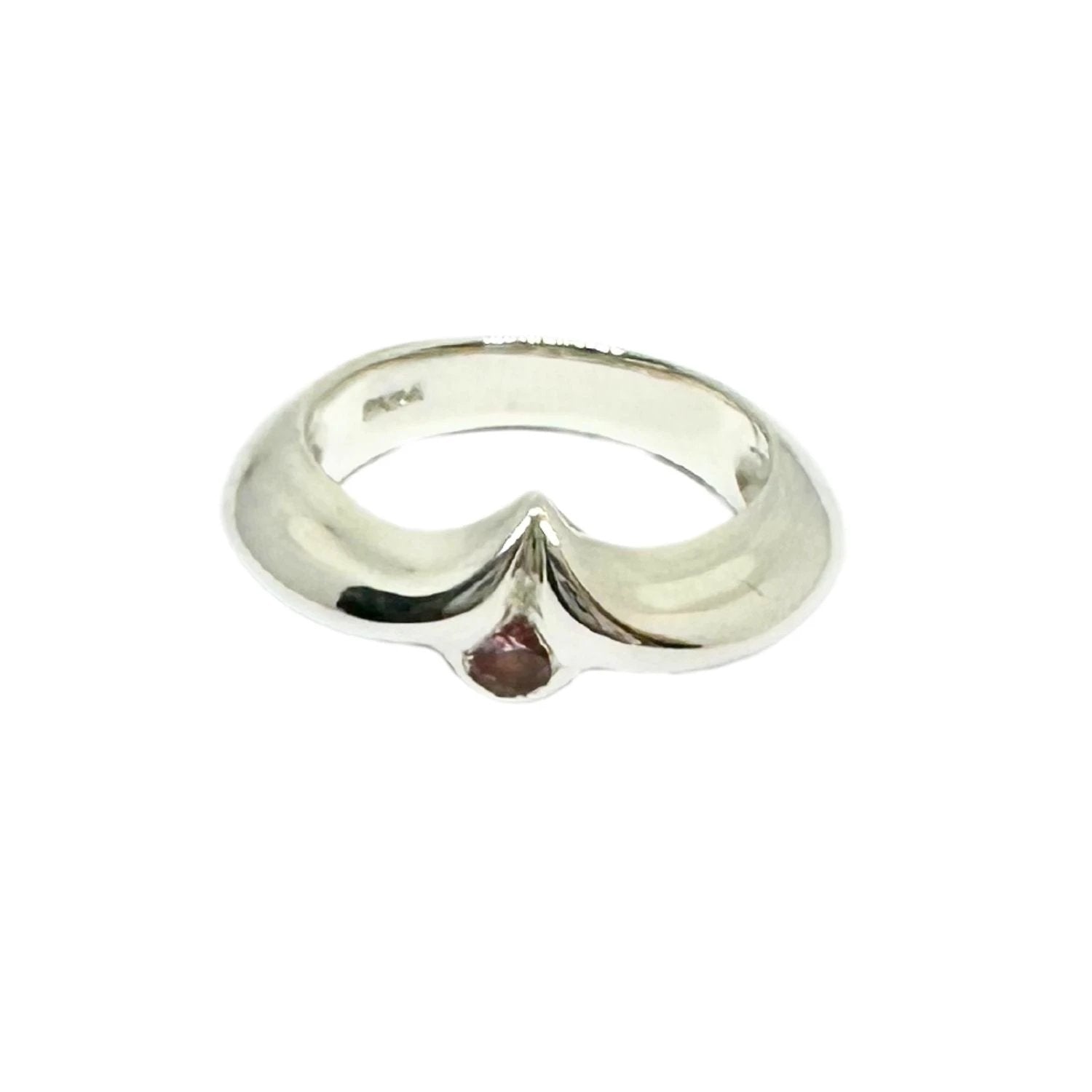 Heart Ring – Romantic Sterling Silver with Pink Stone by Tg-Jewellery By Tamara Gervasio (heart-shaped-band-ring-sterling-silver-925-with-pink-cz)