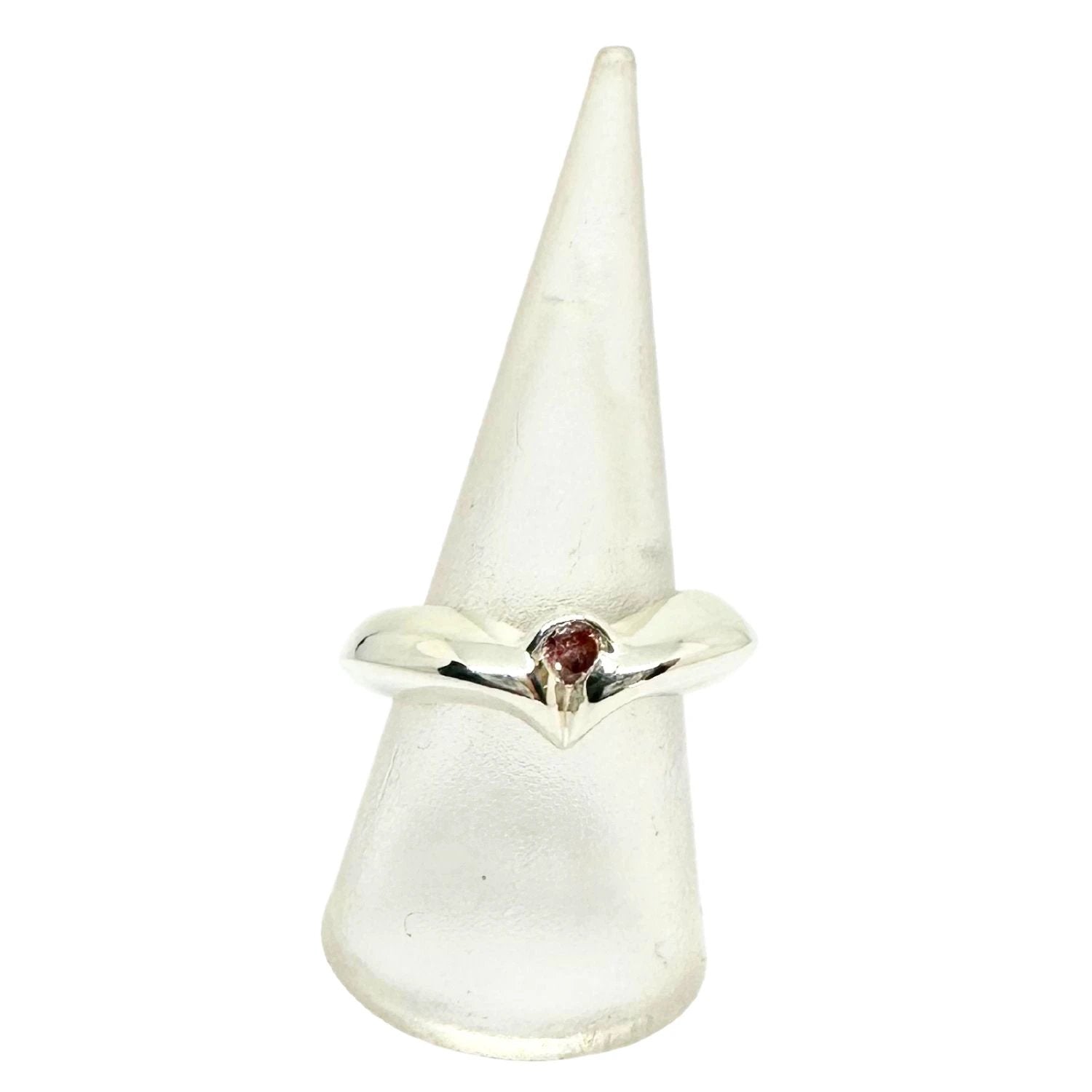 Heart Ring – Romantic Sterling Silver with Pink Stone by Tg-Jewellery By Tamara Gervasio (heart-shaped-band-ring-sterling-silver-925-with-pink-cz)