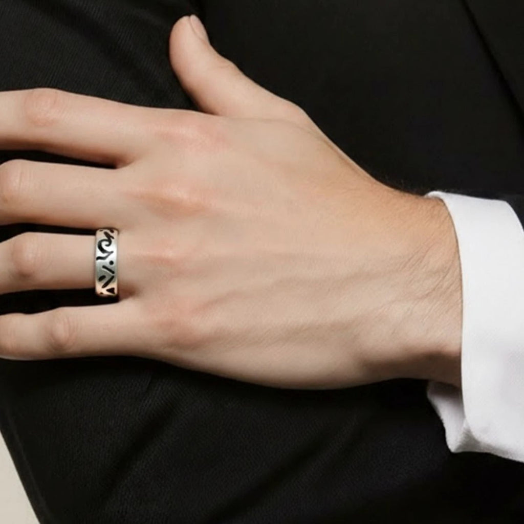 Incisioni Men’s Ring | Sterling Silver 925 with Black Enamel | One Of A Kind by Tg-Jewellery By Tamara Gervasio (incisioni-men-s-ring-sterling-silver-925-with-black-enamel-one-of-a-kind)