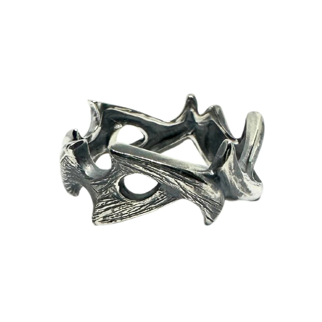Men's Sterling Silver Ring - Bold Handcrafted Statement Piece by Tg-Jewellery By Tamara Gervasio (men-s-spike-ring-sterling-silver-925-lost-wax-carving)