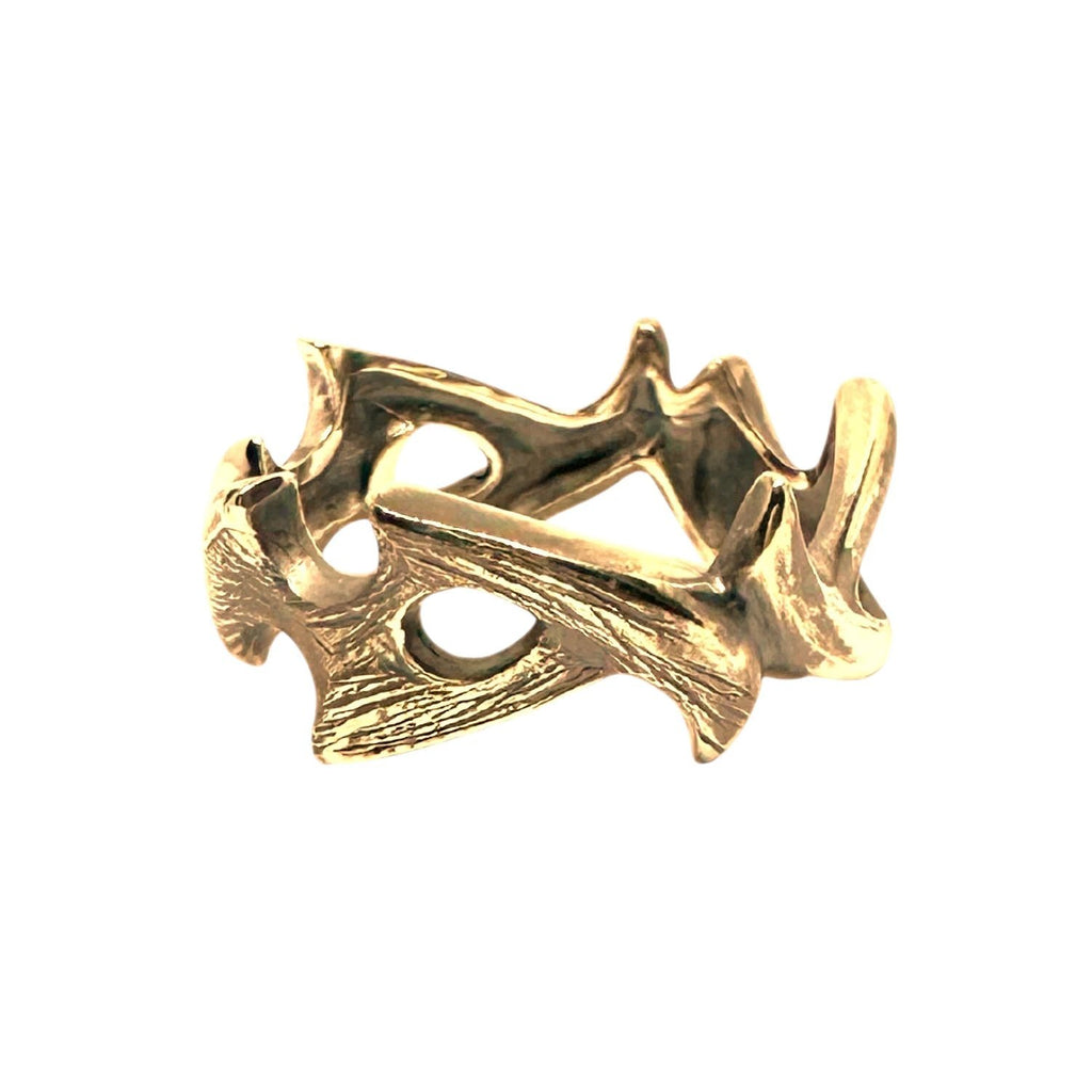 Men's Sterling Silver Ring - Bold Handcrafted Statement Piece by Tg-Jewellery By Tamara Gervasio (men-s-spike-ring-sterling-silver-925-lost-wax-carving)