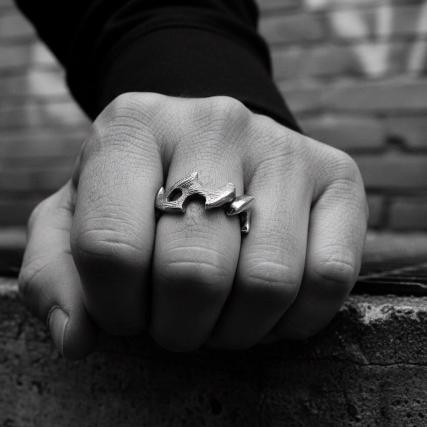 Men's Sterling Silver Ring - Bold Handcrafted Statement Piece by Tg-Jewellery By Tamara Gervasio (men-s-spike-ring-sterling-silver-925-lost-wax-carving)