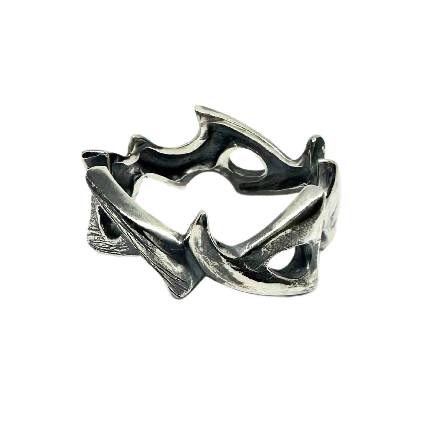 Men's Sterling Silver Ring - Bold Handcrafted Statement Piece by Tg-Jewellery By Tamara Gervasio (men-s-spike-ring-sterling-silver-925-lost-wax-carving)