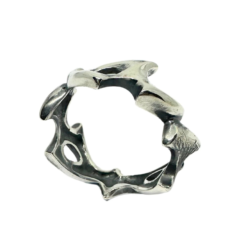 Men's Sterling Silver Ring - Bold Handcrafted Statement Piece by Tg-Jewellery By Tamara Gervasio (men-s-spike-ring-sterling-silver-925-lost-wax-carving)