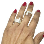 Sterling Silver Stackable Ring – Two Looks in One Design by Tg-Jewellery By Tamara Gervasio (sterling-silver-unisex-puzzle-stackable-ring-versatile-modern-design)