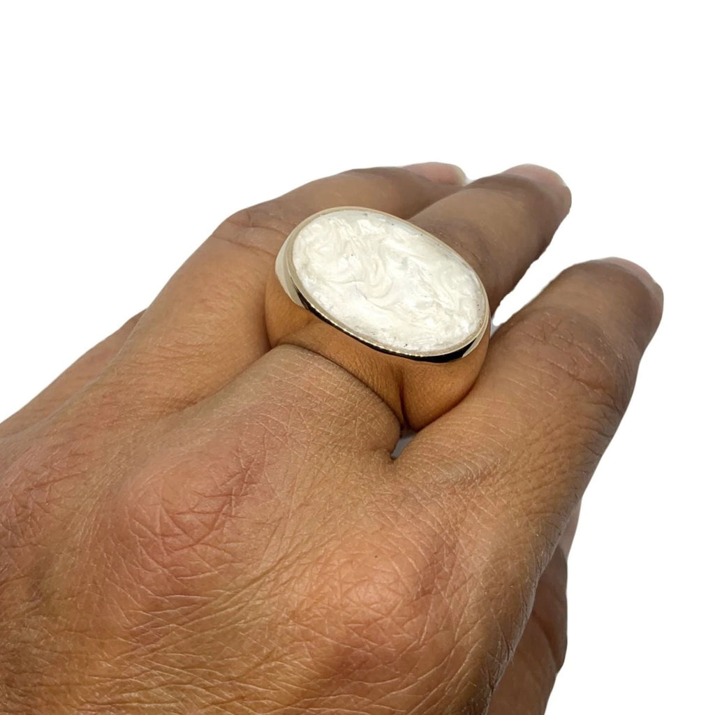 Cocktail Ring – One-of-a-Kind Bronze Statement Piece by Tg-Jewellery By Tamara Gervasio (one-of-a-kind-cocktail-ring-with-mother-of-pearl-ceramic-enamel-bronze-one-of-a-kind)