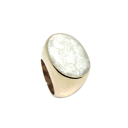 Cocktail Ring – One-of-a-Kind Bronze Statement Piece by Tg-Jewellery By Tamara Gervasio (one-of-a-kind-cocktail-ring-with-mother-of-pearl-ceramic-enamel-bronze-one-of-a-kind)