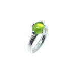 Peridot Ring - Handmade Sterling Silver Minimalist Design by Tg-Jewellery By Tamara Gervasio (simplicity-ring-with-oval-peridot-cabochon-sterling-silver-one-of-a-kind)