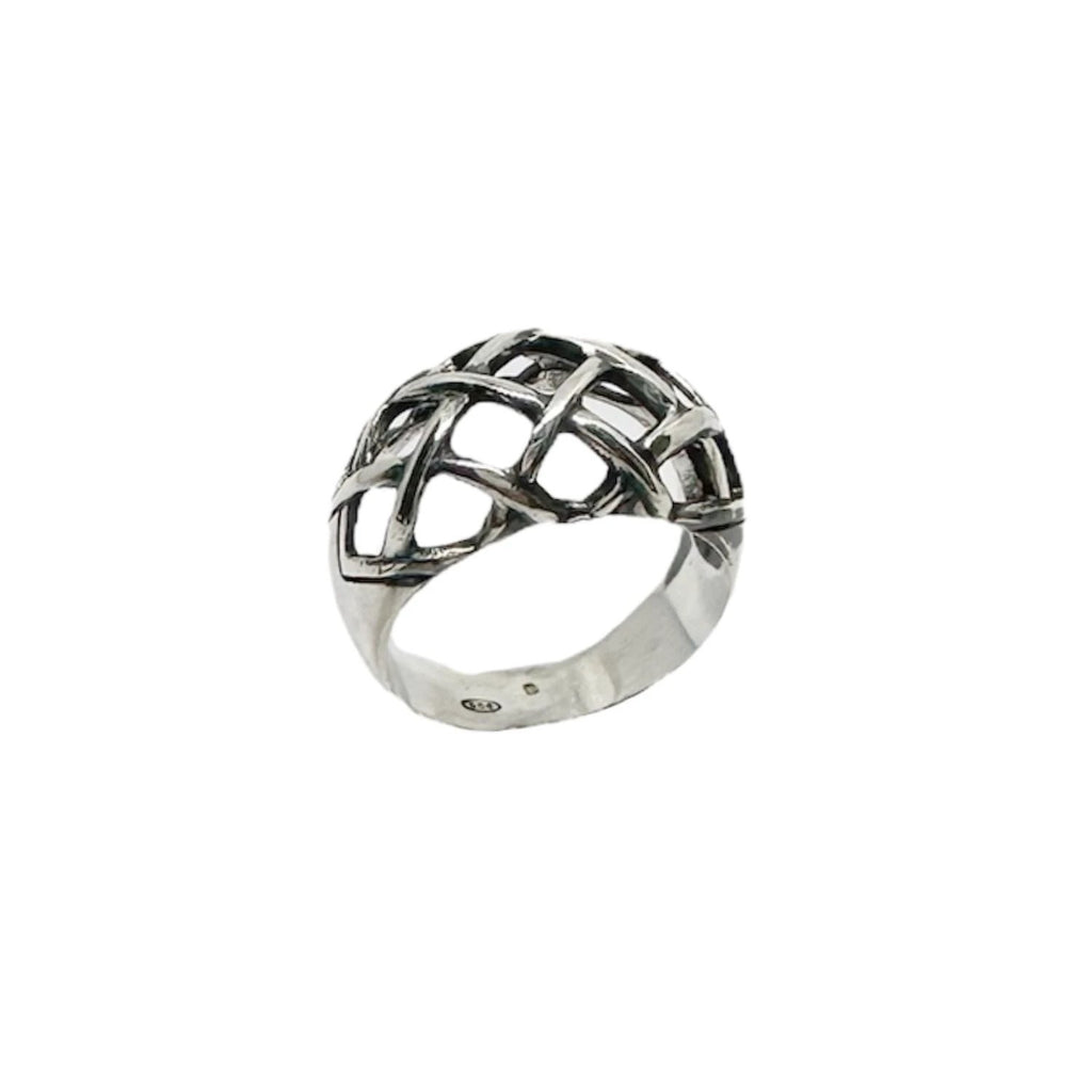 Sterling Silver Statement Ring – Woven Dome Design by Tg-Jewellery By Tamara Gervasio (woven-dome-ring-sterling-silver-925-statement-ring)